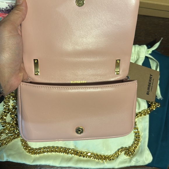 Mini Lola In Dusky Pink Flap Bag Heavy Gold Chain - Picture 3 of 7
